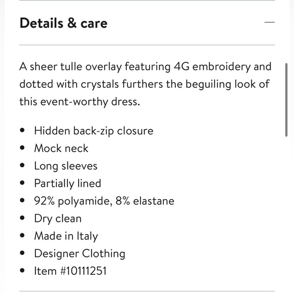 Givenchy 4G Tully Overlay Long Sleeve Dress with Rhinestones - Picture 5 of 9